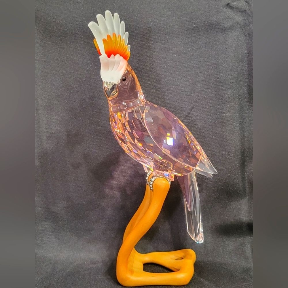 Swarovski Crystal Pink Cockatoo Figurine Cryatal Paradise Birx Collection‎